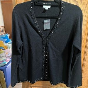 Dressy Black Cashmere Sweater Size PL NWOT